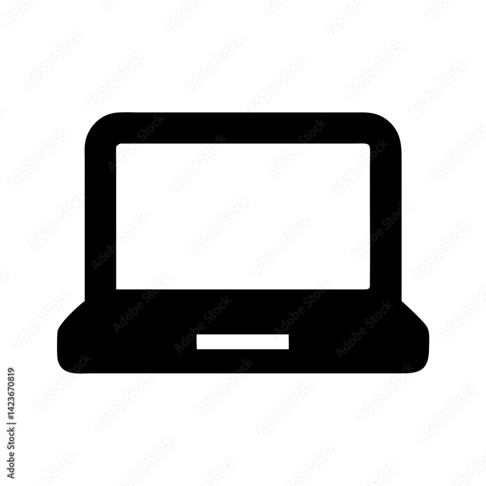 Poster laptop computer icon vector illustration for technology and business concept design element