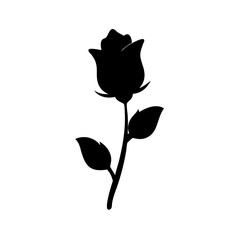 Download black rose silhouette vector illustration for tattoo design and decoration needs now online