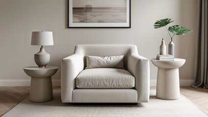 A sleek neutral side table that blends effortlessly into any minimalist room