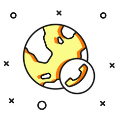 Filled outline Video chat conference icon isolated on white background. Online meeting work form home. Remote project management. Flat filled outline style with shadow. Vector