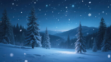 The twinkling stars and falling snowflakes, the winter night scene, give people a feeling of being away from the hustle and bustle and returning to nature.