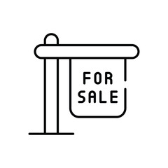 For Sale Sign vector icon stock illustration