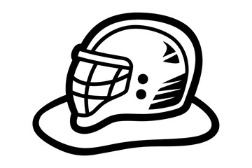 Fototapeta premium Black Ice Hockey Helmet Vector Icon