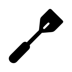 Find black spatula cooking utensil for flipping food kitchen tool vector illustration image