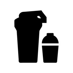 Protein shaker bottle vector image for fitness enthusiasts and gym goers black and white icon
