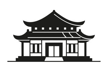 Cultural Korean House Flat Vector Art