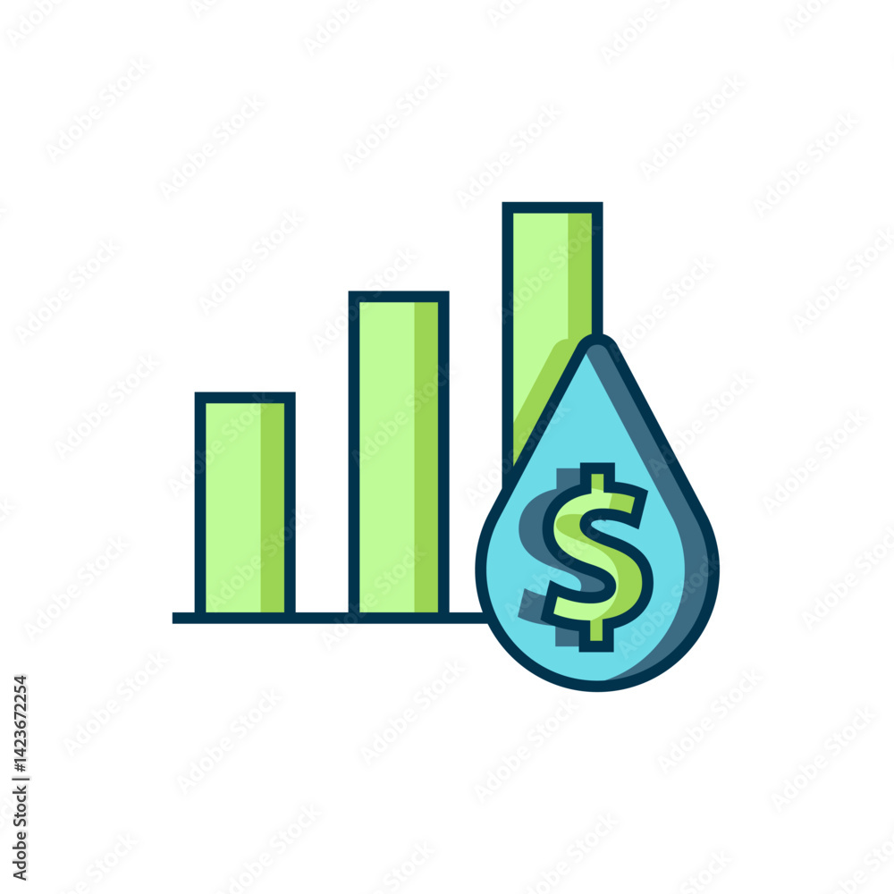 Aufkleber filled outline pie chart infographic and dollar symbol icon isolated on white background. diagram ch