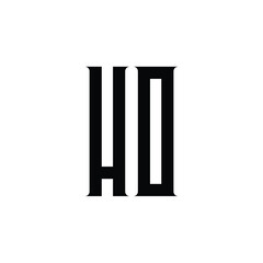 HO monogram logo design letter text name symbol monochrome logotype alphabet character simple logo