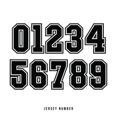 Sports Jersey Numbers Set vector. 