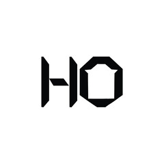 HO monogram logo design letter text name symbol monochrome logotype alphabet character simple logo
