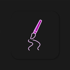 Filled outline Paint brush icon isolated on black background. Flat filled outline style with shadow. Vector