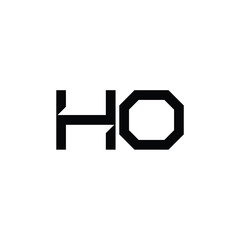 HO monogram logo design letter text name symbol monochrome logotype alphabet character simple logo