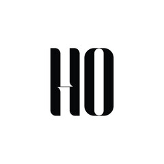 HO monogram logo design letter text name symbol monochrome logotype alphabet character simple logo