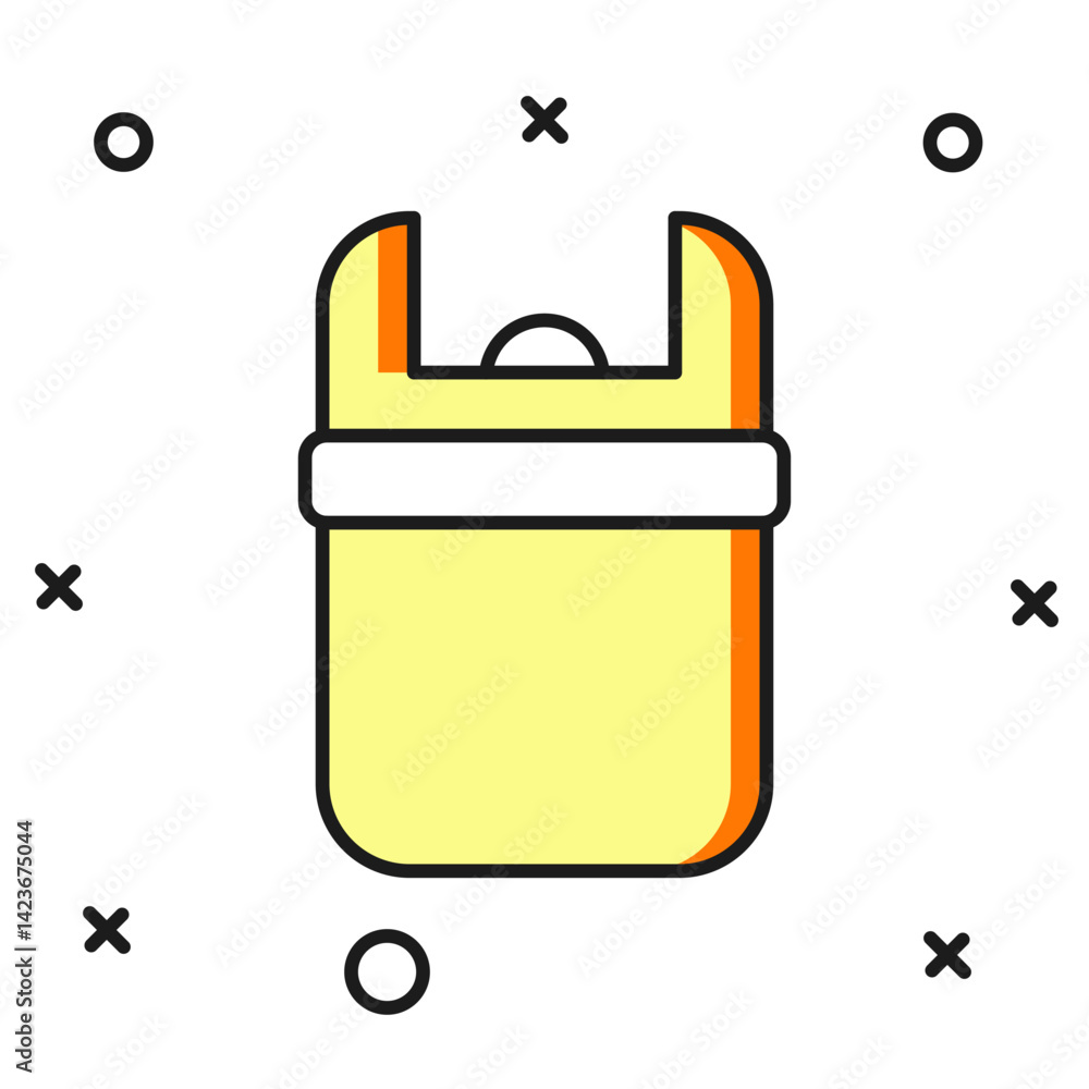 Aufkleber filled outline trash can icon isolated on white background. garbage bin sign. recycle basket icon. o