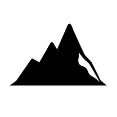 Mountain range vector illustration black and white mountain silhouette for adventure and outdoors design