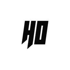 HO monogram logo design letter text name symbol monochrome logotype alphabet character simple logo