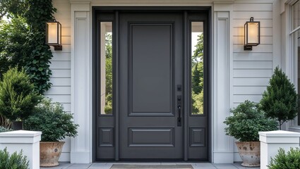 This front door is the epitome of minimalist design with its clean bold lines