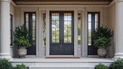 This front door is the epitome of minimalist design with its clean bold lines