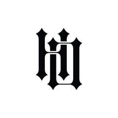 HO monogram logo design letter text name symbol monochrome logotype alphabet character simple logo