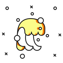 Filled outline Tsunami icon isolated on white background. Flood disaster. Stormy weather by seaside, ocean or sea wave or tsunami. Flat filled outline style with shadow. Vector