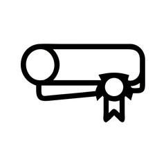 Graduation diploma certificate achievement education degree scroll award vector icon design