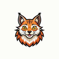 Lynx head vector, lynx head logo design. cartoon drawing of a white background