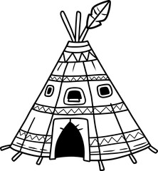 Colorful tribal teepee structure