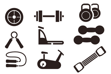 fitness icons set
