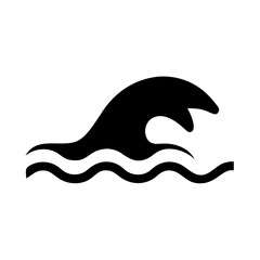 Ocean sea wave vector graphic illustration design element for surfing and nautical themes icon art