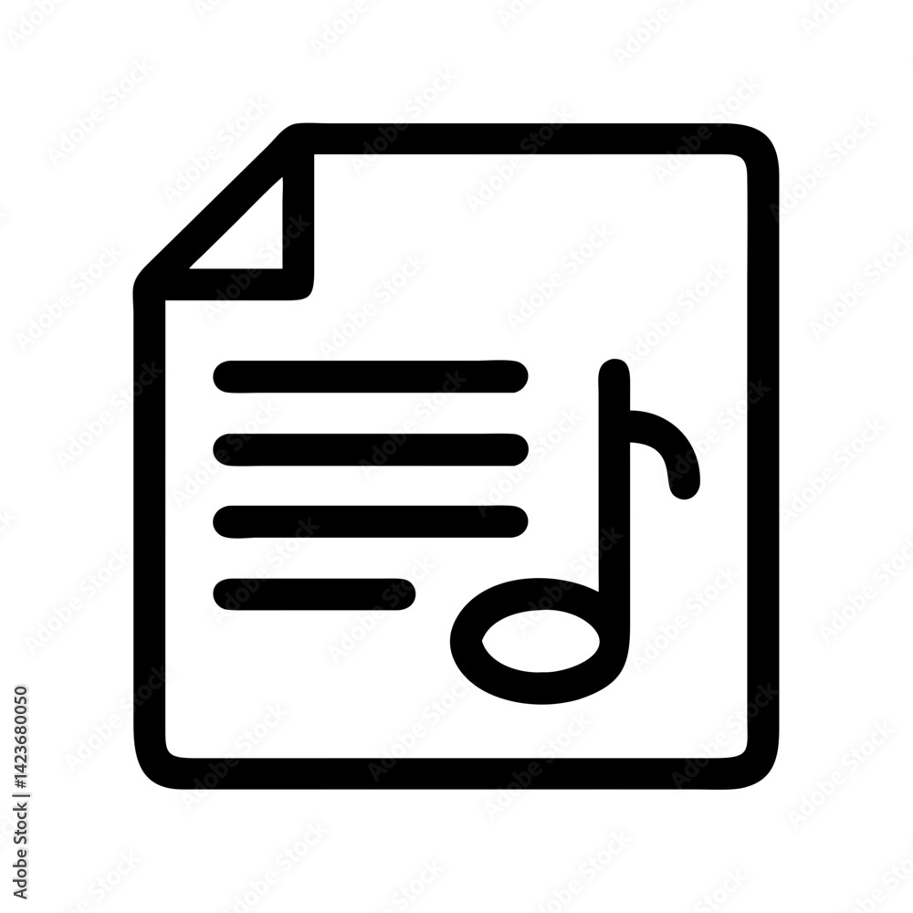 Poster download sheet music icon vector file for musical notation and song notes in ai and eps format
