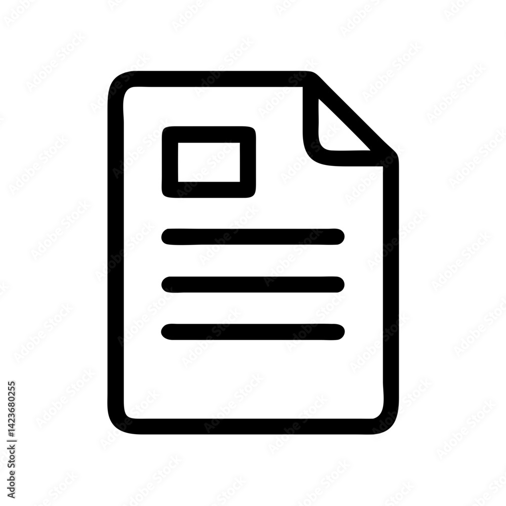 Fototapete document file icon vector illustration for report paper contract and information data sheet