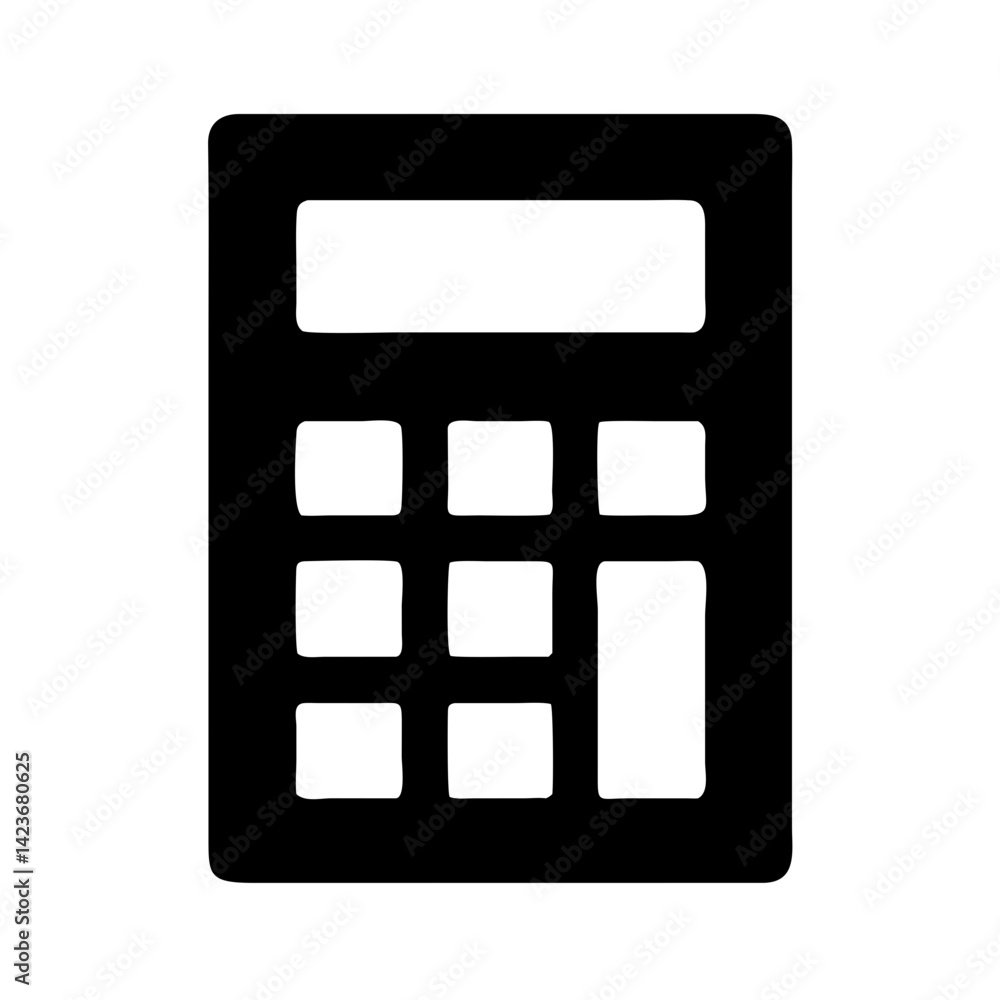 Poster calculator icon vector illustration for financial calculations accounting and math symbol use for ap