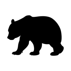 Black bear silhouette vector illustration walking animal wildlife mammal forest predator nature design graphic 90