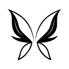 Butterfly wings vector illustration black and white insect fairy wings clip art design element graphic