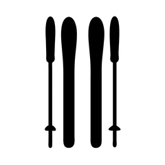 Skiing equipment vector illustration skis and poles winter sport icon silhouette design template 90