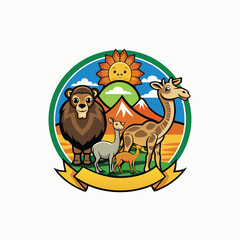 Standing single bactrian camel. Desert animal. Isolated hand drawn minimalist head logo, Icon, element. Vector illustration