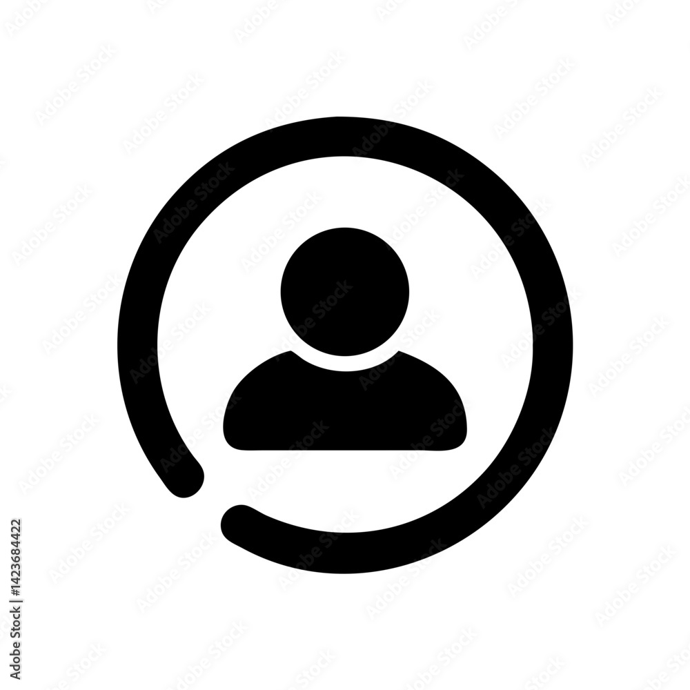 Poster user profile icon vector graphic for account avatar and member login on website and app design