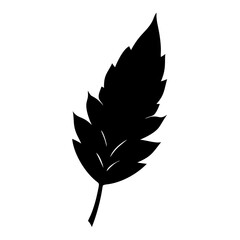 Black leaf vector illustration for graphic design projects nature botanical foliage element isolated