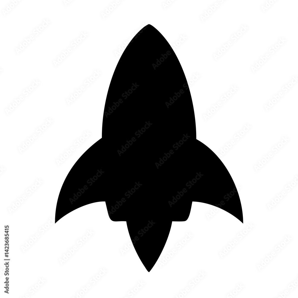 Poster black rocket ship vector image for space exploration and technology themed design projects and illus