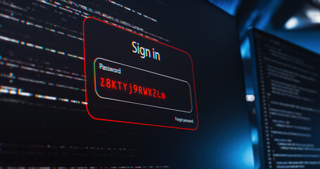 Software Source Code Working on a Desktop Computer Screen, Testing Passkey Secure Connection and...