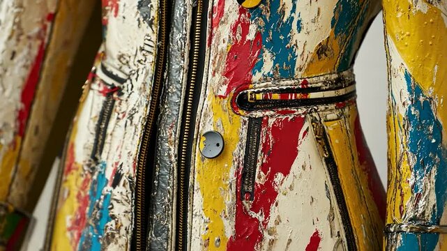 Colorful Leather Jacket Detail