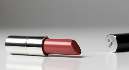 Lipstick on a clean surface highlights beauty and cosmetics trends