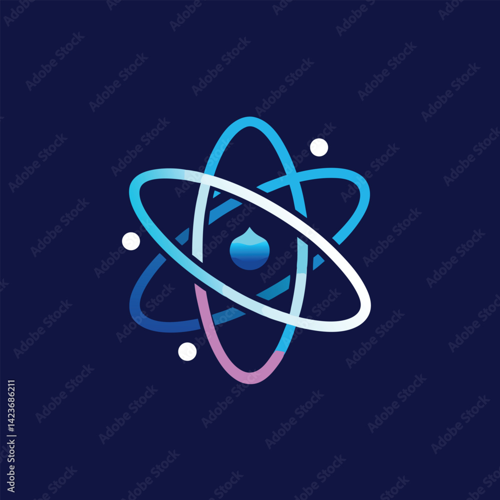Poster modern logo design representing advancements in quantum computing technology with a clean and minima