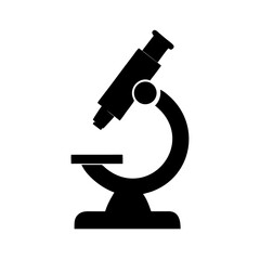 Microscope science laboratory equipment biology research scientific tool black silhouette vector