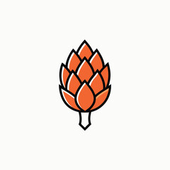 Detailed purple artichoke Hand drawn outline vector sketch illustration on white background