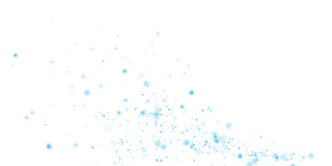 An enchanting and mesmerizing explosion of blue sparkles along with shimmering dust set on a transparent background