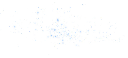 An enchanting and mesmerizing explosion of blue sparkles along with shimmering dust set on a transparent background