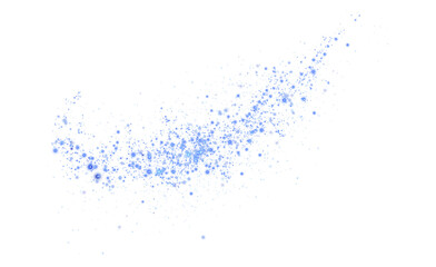 An enchanting and mesmerizing explosion of blue sparkles along with shimmering dust set on a transparent background