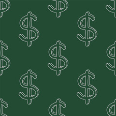 Seamless pattern with dollar currency symbol for decorative print, wrapping paper, greeting cards, wallpaper and fabric