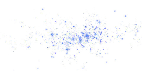An enchanting and mesmerizing explosion of blue sparkles along with shimmering dust set on a transparent background